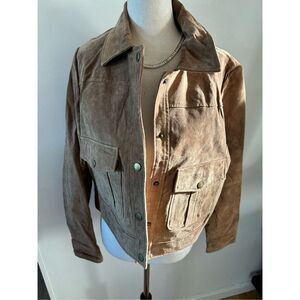 Forever 21 brown leather suede jacket size L